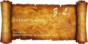 Zotter Lajos névjegykártya